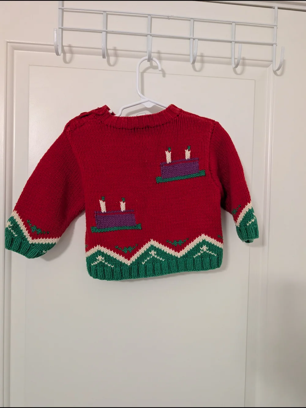 Vintage Baby Gap Chef Sweater 18-24M Red Birthday Cake 90s Knit